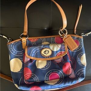 Coach Blue and Tan Women's Bag